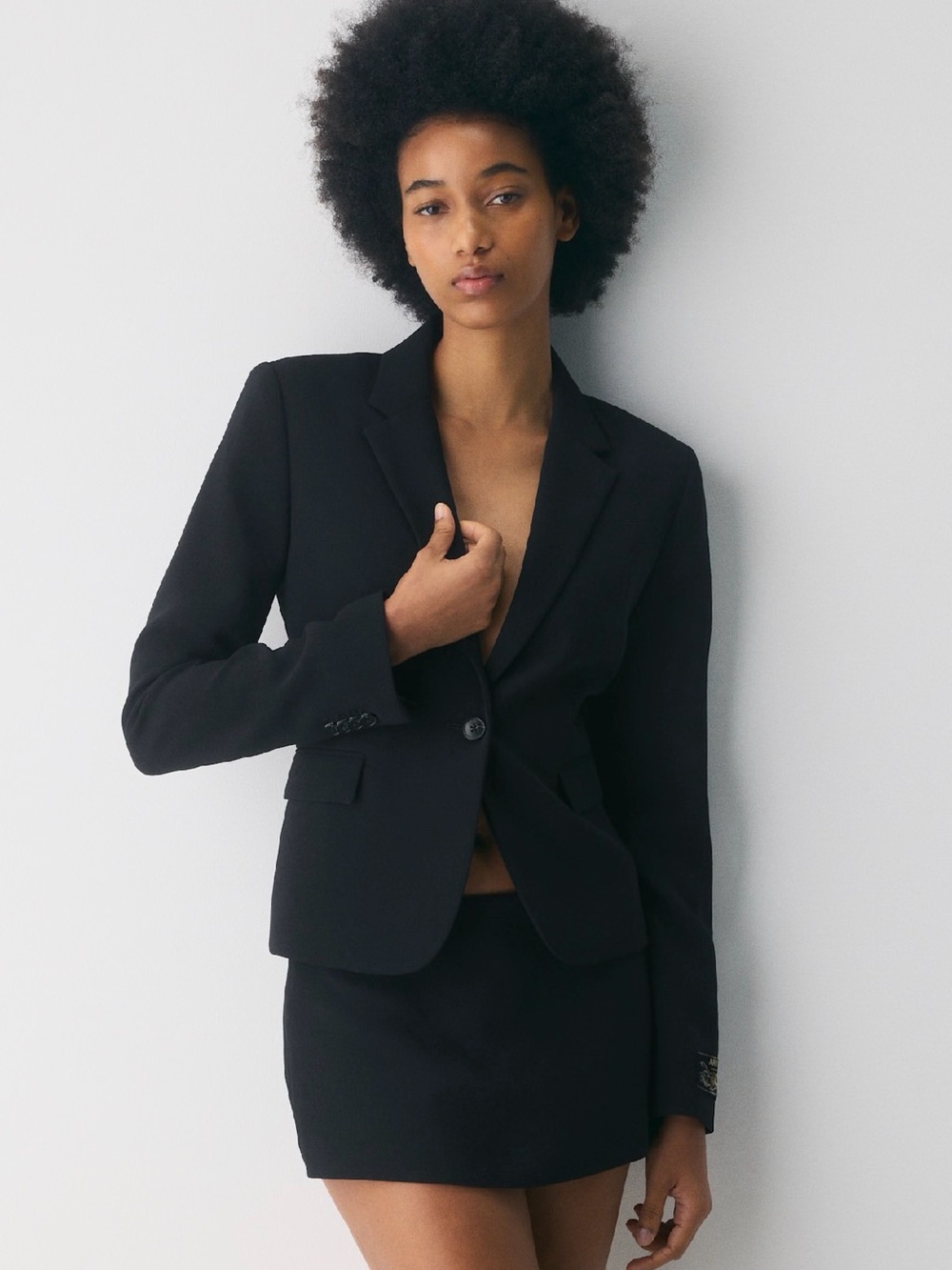 Aritzia Babaton - Etiquette Blazer Crepette Tailored Single Button Slim Blazer